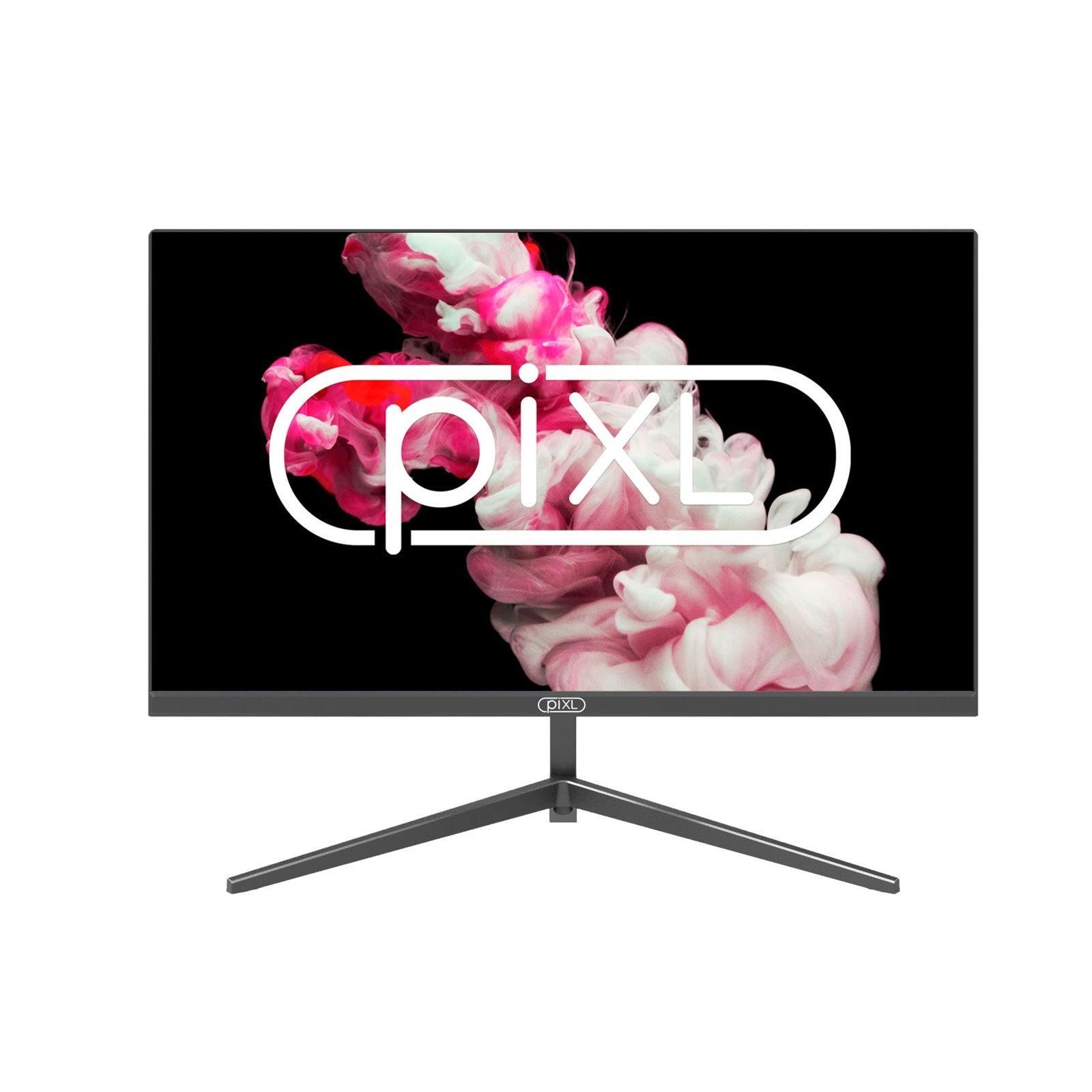 piXL PX27IHD 27 Inch Frameless Monitor, Widescreen IPS LCD Panel, True -to-Life Colours, Full HD 1920x1080, 5ms Response Time, 75Hz Refresh, HDMI, Display Port, Black Finish-PCR Business Solutions Ltd